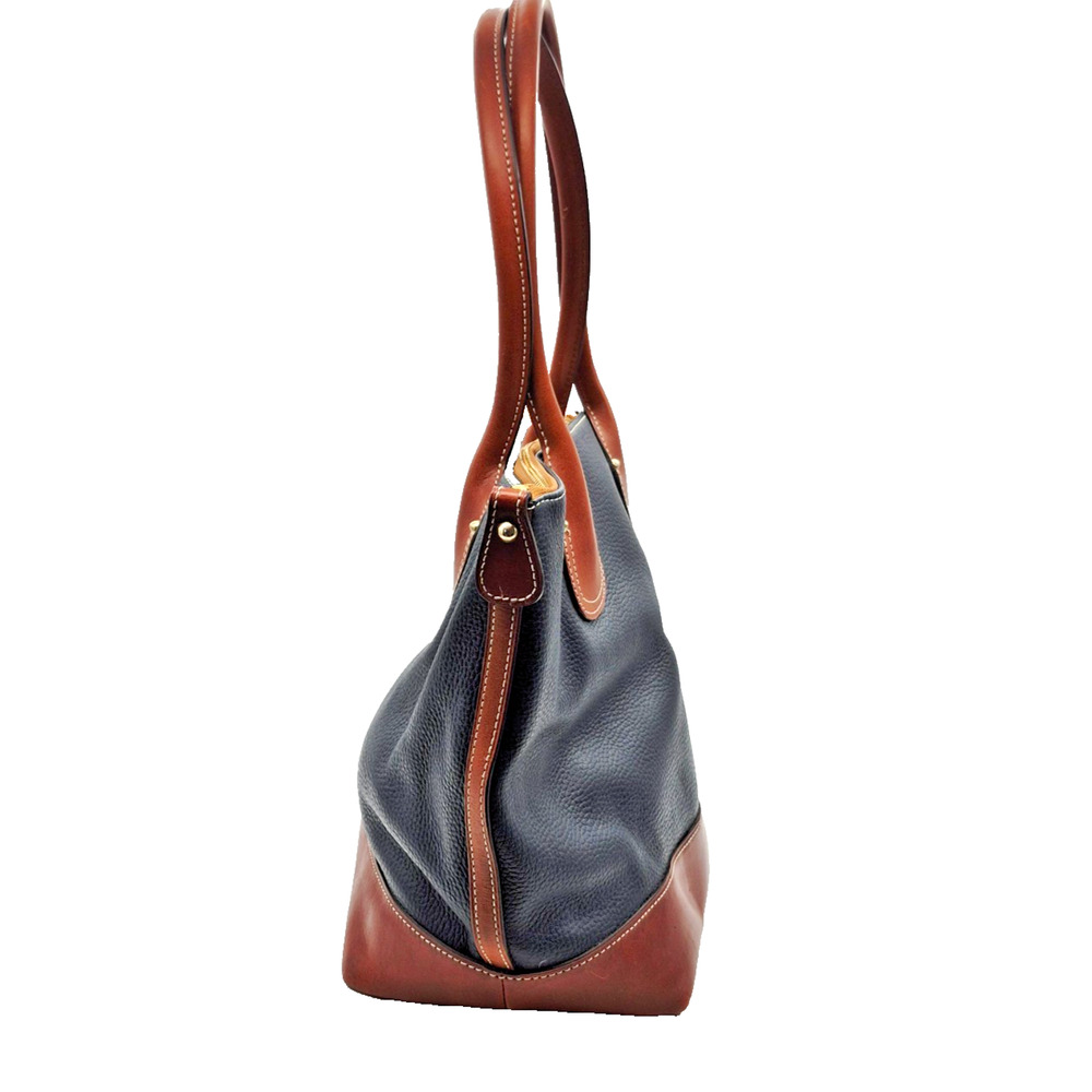 Dooney & Bourke Tote Bag Pebble Grain Leather Navy /Brown Red Lining #J12252621 - Picture 6 of 16
